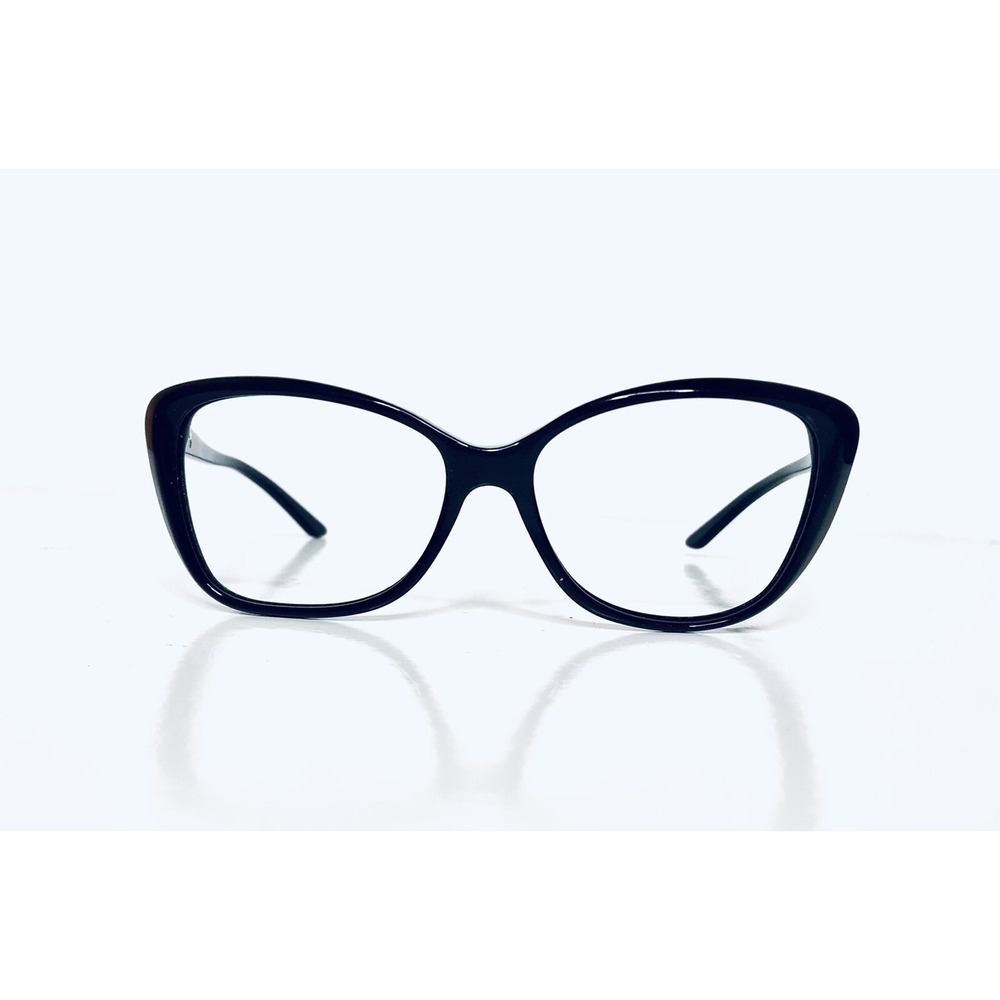 Versace Black Lucite Cats Eye Glasses W Gold Logo Italy MOD 4264B GB1 57 16 140